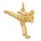 14K Yellow Gold Kicking Karate Man Charm Martial Arts Jewerly 25mm x 20mm